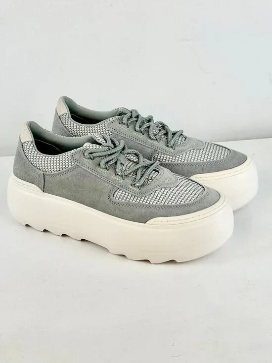 Women's 9.5 UGG Marin Mega Lace Platform Suede Sneakers - Greyhound - Picture 1 of 9